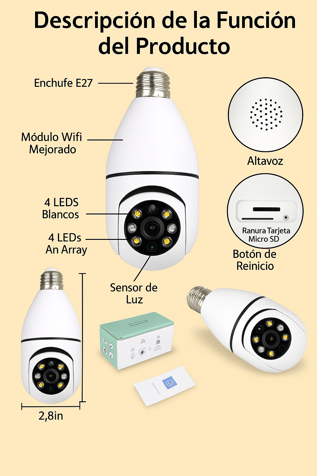CAMARA DE SEGURIDAD TIPO BOMBILLO